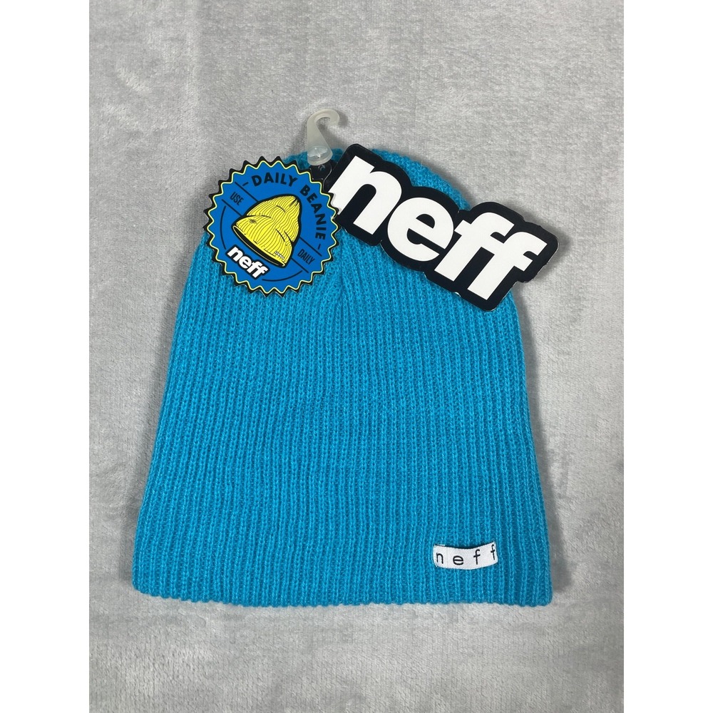 Neff Beanie Hat One Size Blue Rib Knit Acrylic Daily Beanie NWT